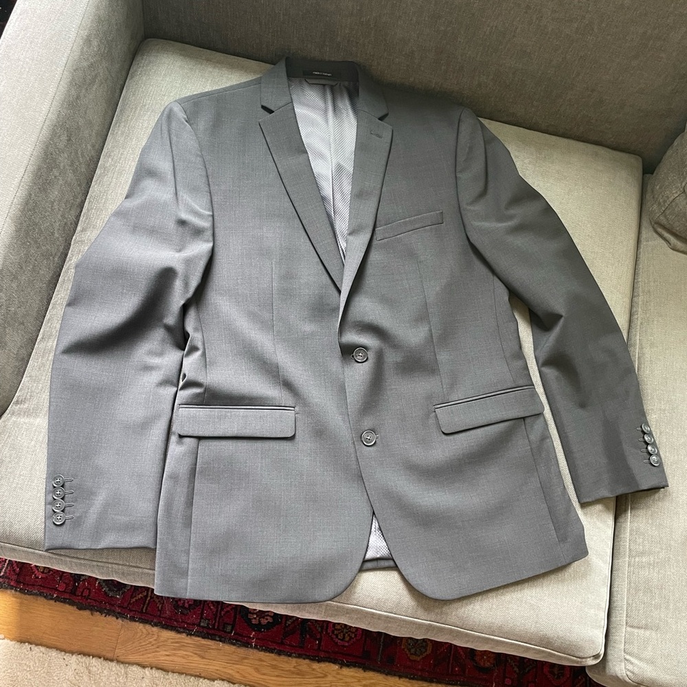 2 piece Bar III charcoal grey wool blend suit 42R - Picture 5 of 16
